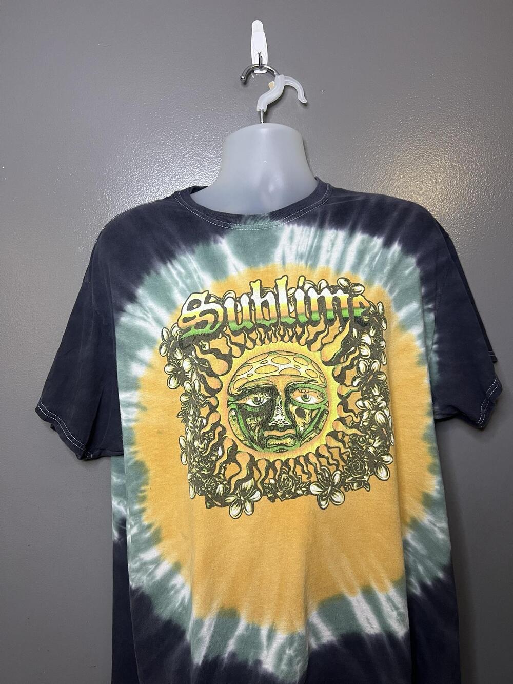 Sublime Shirt Mens XL Multicolor Tie Dye Sun Logo Graphic Band Tee Rock